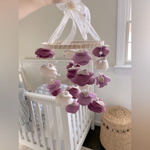 Floral purple crib mobile